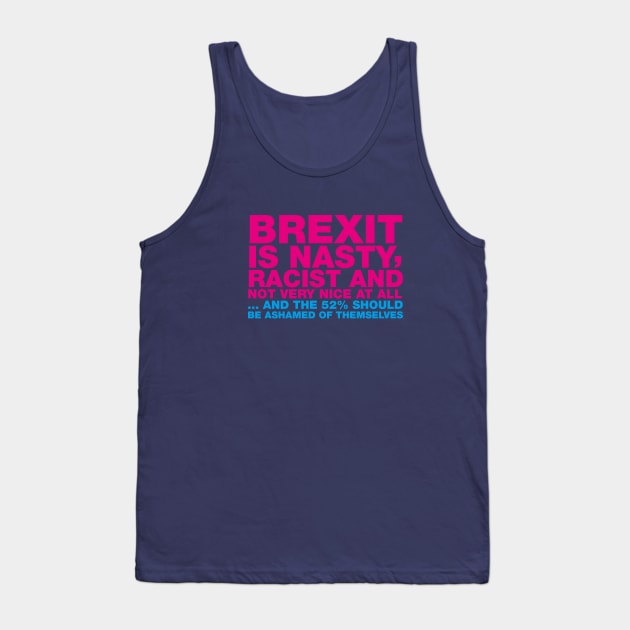 BREXIT IS NASTY ... TYPOGRAPHIC ANTI-BREXIT SLOGAN Tank Top by CliffordHayes